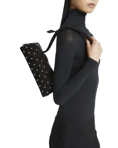 Alaïa Le Teckel Small Shoulder Bag in Studded Suede | Thumbnail 1 Alaïa Le Teckel Small Shoulder Bag in Studded Suede | Thumbnail 1