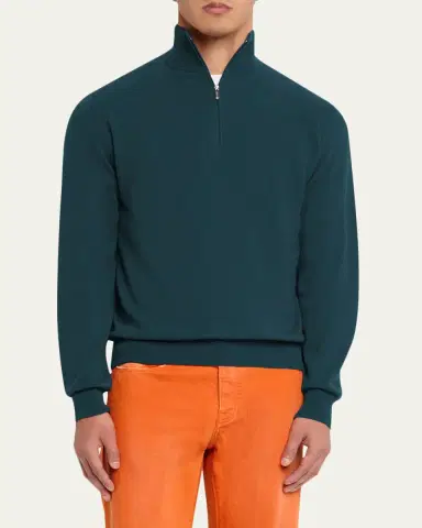 Massimo Alba Men's Cashmere Half-Zip Sweater | Thumbnail 4