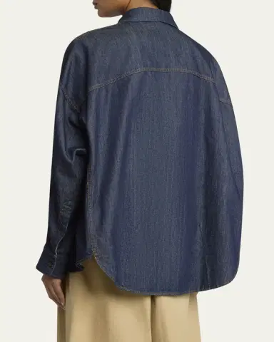 Dries Van Noten Casio Denim Button Down Shirt | Thumbnail 7