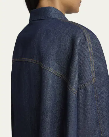 Dries Van Noten Casio Denim Button Down Shirt | Thumbnail 9