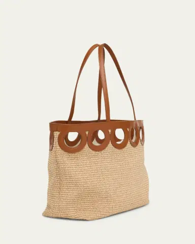 Ferragamo Gancini Frame Raffia Tote Bag | Thumbnail 3