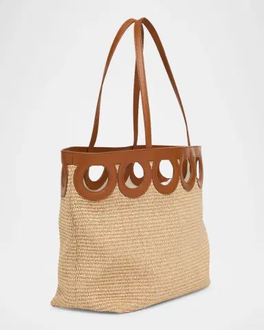 Ferragamo Gancini Frame Raffia Tote Bag | Thumbnail 5