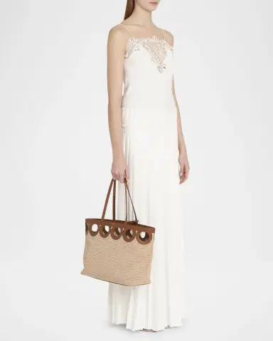 Ferragamo Gancini Frame Raffia Tote Bag | Thumbnail 7