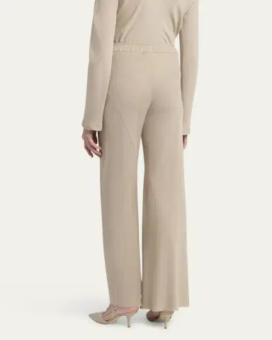 Giorgio Armani Triple Silk Georgette Flat Front Trousers | Thumbnail 3