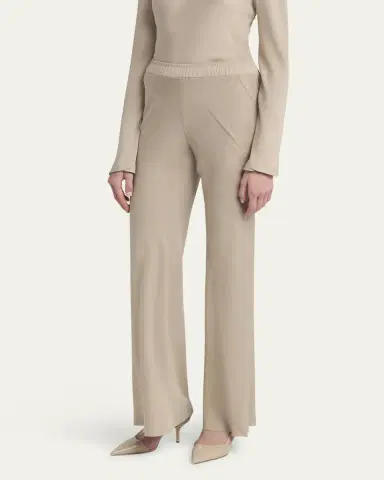 Giorgio Armani Triple Silk Georgette Flat Front Trousers | Thumbnail 4