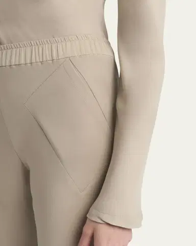 Giorgio Armani Triple Silk Georgette Flat Front Trousers | Thumbnail 5