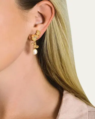 Anabel Aram Jewelry Orchid Pearl Drop Earrings | Thumbnail 2 Anabel Aram Jewelry Orchid Pearl Drop Earrings | Thumbnail 2
