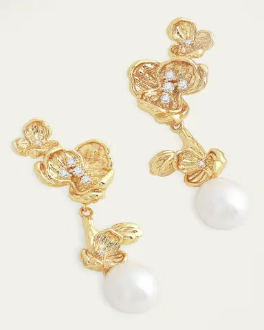 Anabel Aram Jewelry Orchid Pearl Drop Earrings | Thumbnail 3 Anabel Aram Jewelry Orchid Pearl Drop Earrings | Thumbnail 3