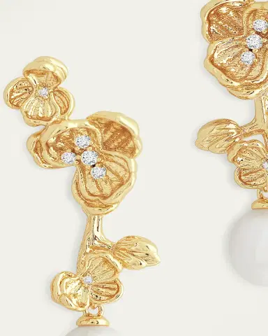 Anabel Aram Jewelry Orchid Pearl Drop Earrings | Thumbnail 4 Anabel Aram Jewelry Orchid Pearl Drop Earrings | Thumbnail 4