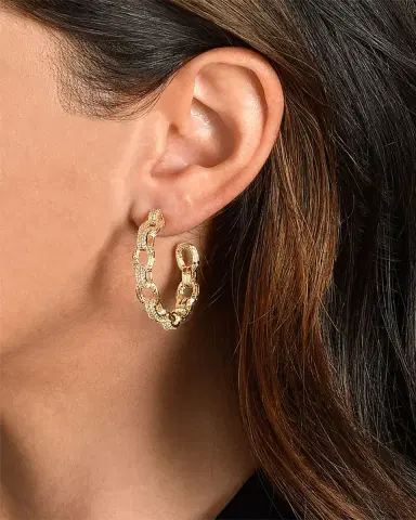 Anabel Aram Jewelry Enchanted Forest Chain Hoop Earrings | Thumbnail 2