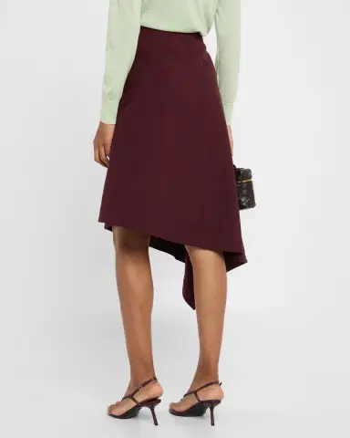 Bottega Veneta Asymmetric Light Sartorial Wool Midi Skirt | Thumbnail 2