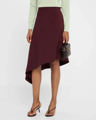 Bottega Veneta Asymmetric Light Sartorial Wool Midi Skirt | Thumbnail 3