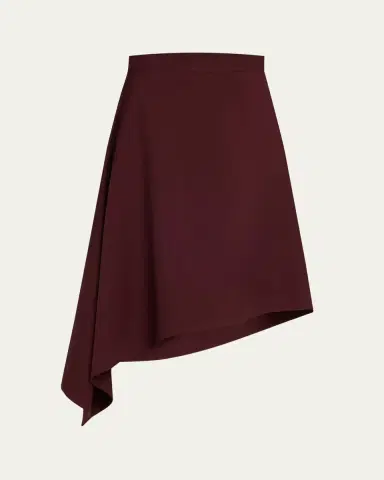 Bottega Veneta Asymmetric Light Sartorial Wool Midi Skirt | Thumbnail 5