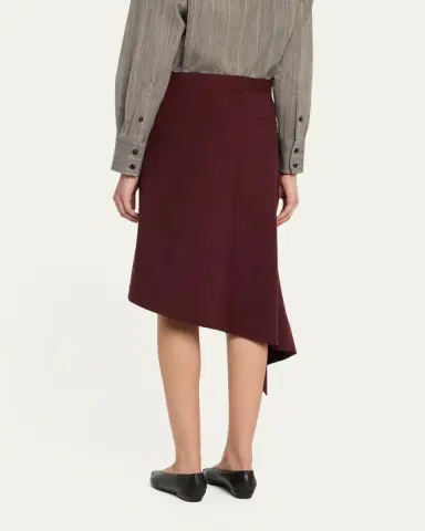 Bottega Veneta Asymmetric Light Sartorial Wool Midi Skirt | Thumbnail 7