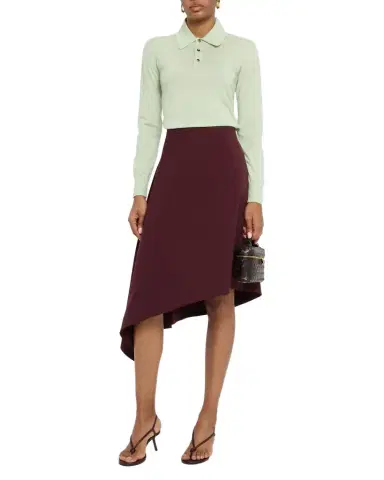 Bottega Veneta Asymmetric Light Sartorial Wool Midi Skirt | Thumbnail 1