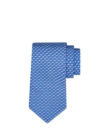 Ferragamo Men's Graduation Cap Micro-Print Tie | Thumbnail 1