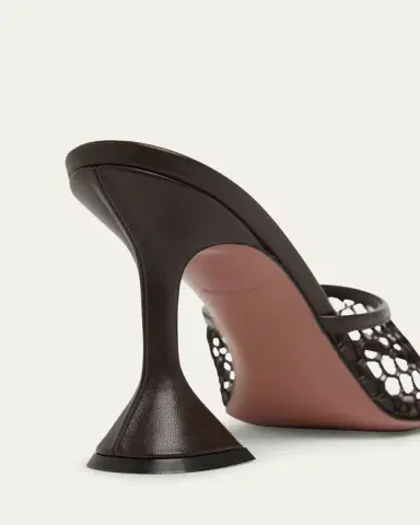 Amina Muaddi Lupita Net Leather Sandals | Thumbnail 3 Amina Muaddi Lupita Net Leather Sandals | Thumbnail 3