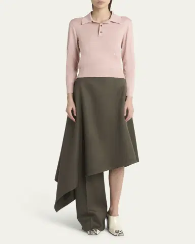 Bottega Veneta Long-Sleeve Fine Cashmere Polo Sweater | Thumbnail 2 Bottega Veneta Long-Sleeve Fine Cashmere Polo Sweater | Thumbnail 2