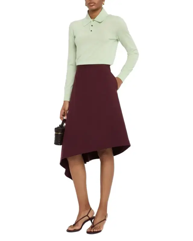 Long-Sleeve Fine Cashmere Polo Sweater