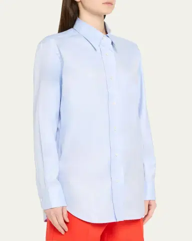 Brioni Button Down Cotton Twill Shirt | Thumbnail 4 Brioni Button Down Cotton Twill Shirt | Thumbnail 4