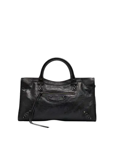 Balenciaga Le City Medium Crinkled Leather Top-Handle Bag | Thumbnail 1 Balenciaga Le City Medium Crinkled Leather Top-Handle Bag | Thumbnail 1