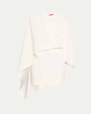 Halston Laure Asymmetric Draped Crepe Mini Dress | Thumbnail 5