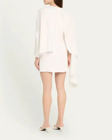 Halston Laure Asymmetric Draped Crepe Mini Dress | Thumbnail 7