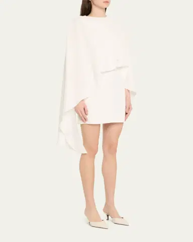 Halston Laure Asymmetric Draped Crepe Mini Dress | Thumbnail 8