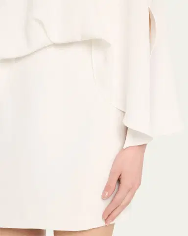 Halston Laure Asymmetric Draped Crepe Mini Dress | Thumbnail 9