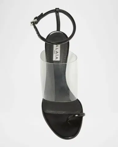 Alaïa Asymmetric Clear Patent Leather Sandals | Thumbnail 4