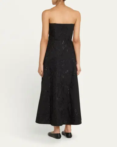 BERNADETTE Odette Strapless Camelia Sequined Midi Dress | Thumbnail 3 BERNADETTE Odette Strapless Camelia Sequined Midi Dress | Thumbnail 3