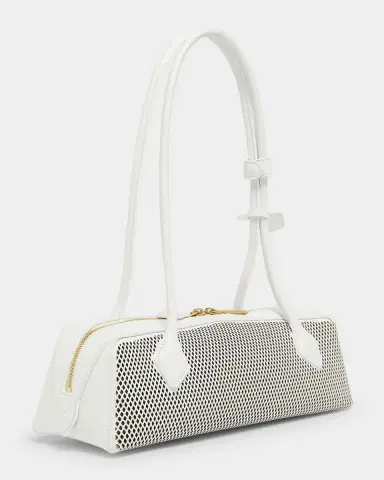 Alaïa Le Teckel Medium Shoulder Bag in Fishnet Leather | Thumbnail 2