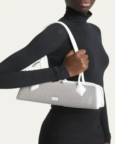 Alaïa Le Teckel Medium Shoulder Bag in Fishnet Leather | Thumbnail 7