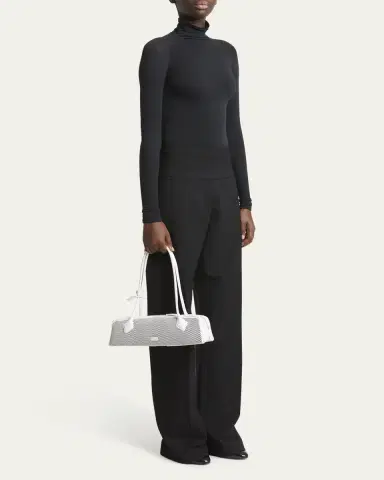 Alaïa Le Teckel Medium Shoulder Bag in Fishnet Leather | Thumbnail 10