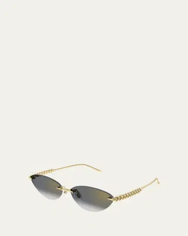 Cartier Rimless Metal Cat-Eye Sunglasses | Thumbnail 3