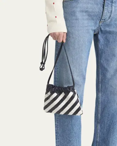 Bottega Veneta Dustbag Small Striped Leather Pouch Crossbody Bag | Thumbnail 2 Bottega Veneta Dustbag Small Striped Leather Pouch Crossbody Bag | Thumbnail 2