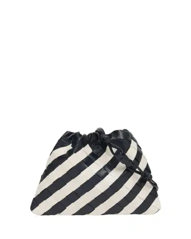 Bottega Veneta Dustbag Small Striped Leather Pouch Crossbody Bag | Thumbnail 1 Bottega Veneta Dustbag Small Striped Leather Pouch Crossbody Bag | Thumbnail 1