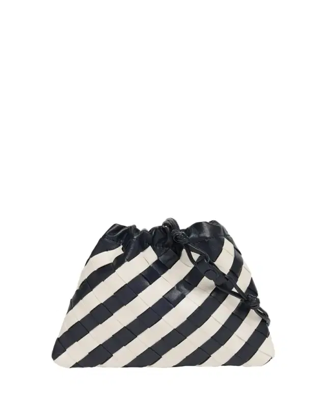 Bottega Veneta Dustbag Small Striped Leather Pouch Crossbody Bag