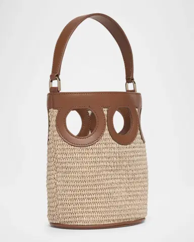 Ferragamo Gancini Frame Raffia Bucket Bag | Thumbnail 2