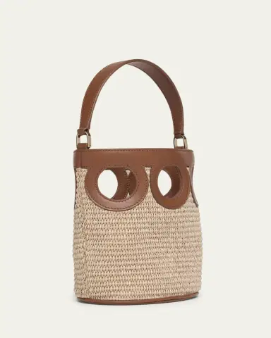 Ferragamo Gancini Frame Raffia Bucket Bag | Thumbnail 7