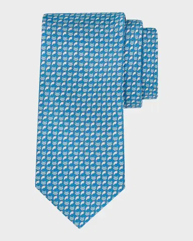 Ferragamo Men's Fox Micro-Print Tie | Thumbnail 2 Ferragamo Men's Fox Micro-Print Tie | Thumbnail 2
