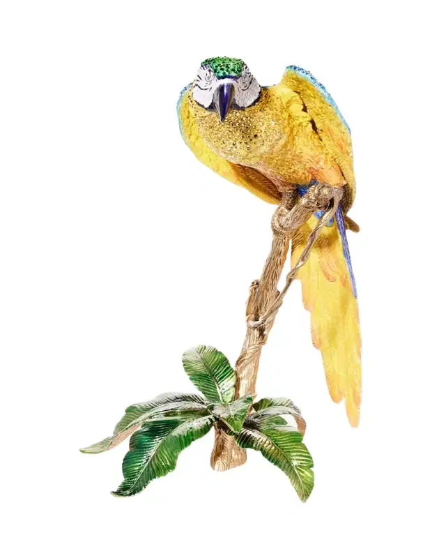 Jay Strongwater Hand-Painted Skyler Blue Macaw Figurine