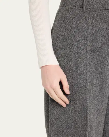 Loro Piana Dan Tapered Wool Cashmere Trousers | Thumbnail 4