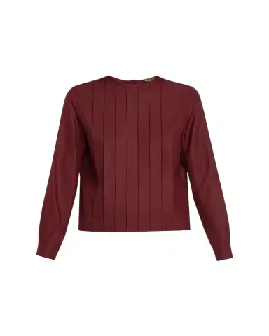 Loro Piana Rossana Pleated Light Shantung Silk Shirt | Thumbnail 1 Loro Piana Rossana Pleated Light Shantung Silk Shirt | Thumbnail 1
