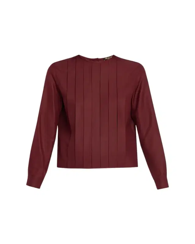Rossana Pleated Light Shantung Silk Shirt