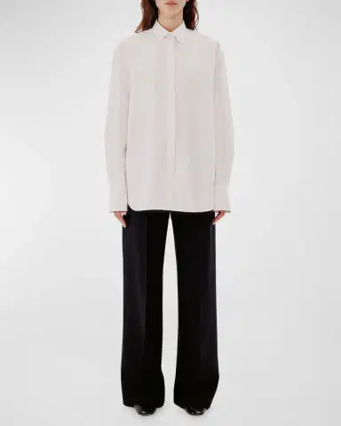 Another Tomorrow Oversized Men's-Inspired Shirt | Thumbnail 2 Another Tomorrow Oversized Men's-Inspired Shirt | Thumbnail 2
