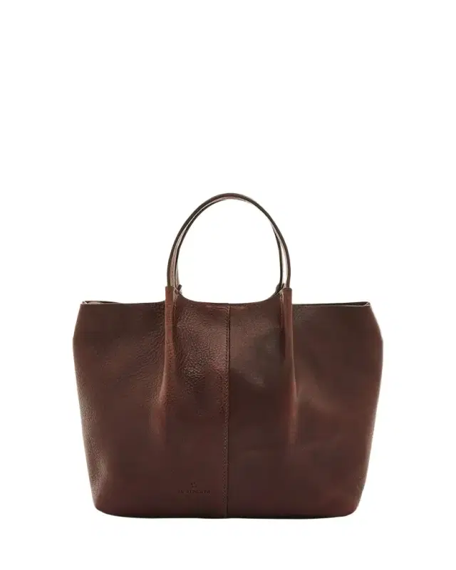 Nina Small Pleated Leather Tote Bag