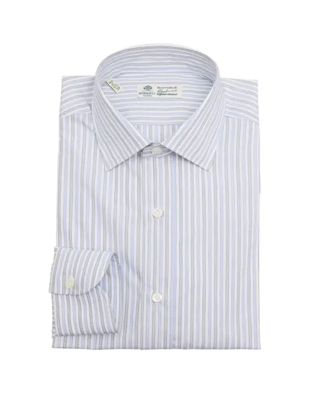 Men's Cotton Multi-Stripe Dress Shirt