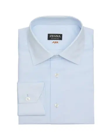 ZEGNA Men's Centoventimila Cotton and Linen Dress Shirt | Thumbnail 1 ZEGNA Men's Centoventimila Cotton and Linen Dress Shirt | Thumbnail 1
