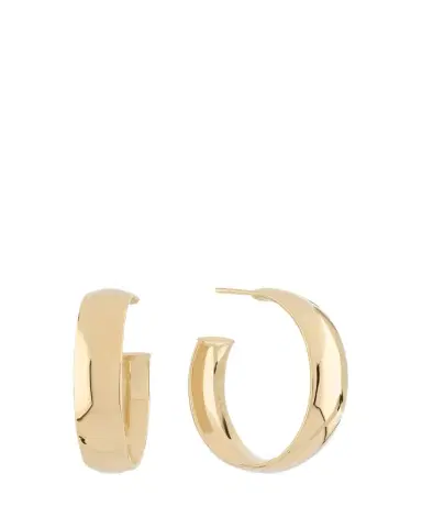 Lana 24mm Curved Hoop Earrings in 14K | Thumbnail 1